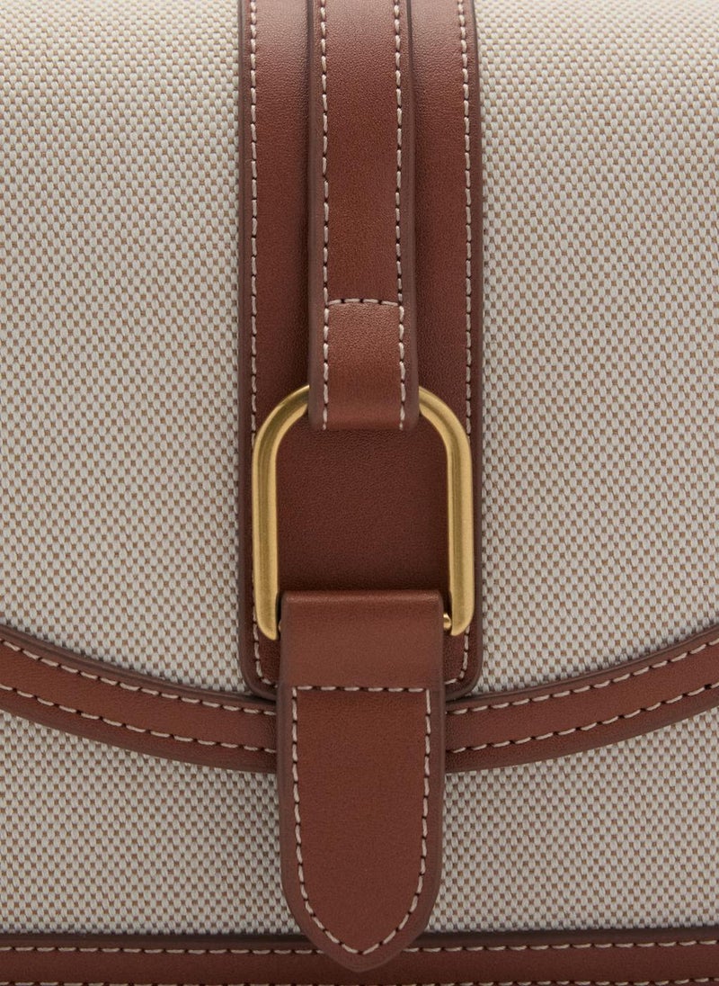 Contrasting Canvas Shoulder Bag