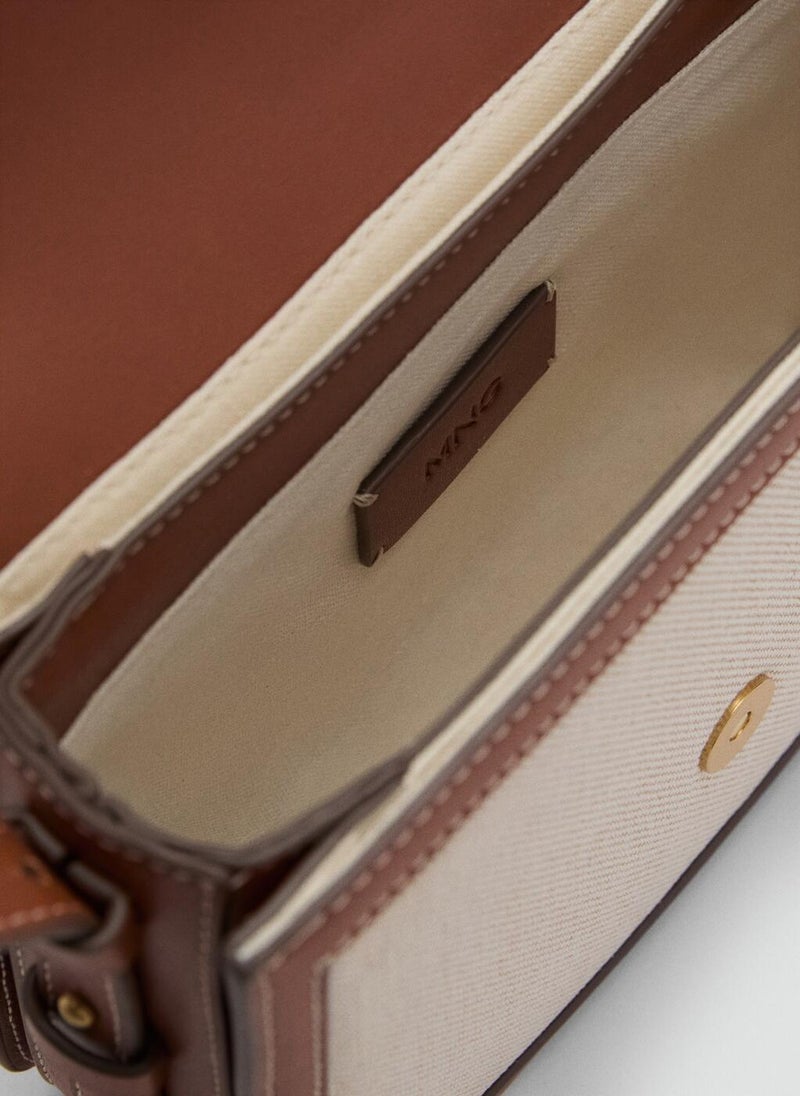 Contrasting Canvas Shoulder Bag