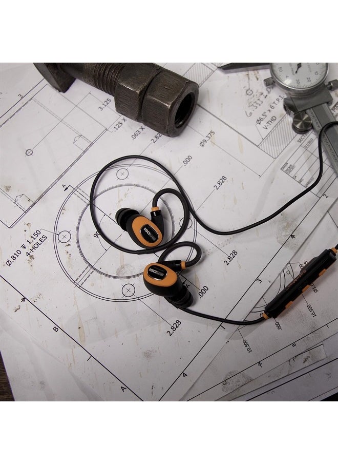 PRO 2.0 Bluetooth Earplug Headphones, 27 dB Noise Reduction Rating, 16+ Hour Battery, IP67 Durability, Noise Cancelling Mic, OSHA Compliant Professional Hearing Protector (Safety Orange)
