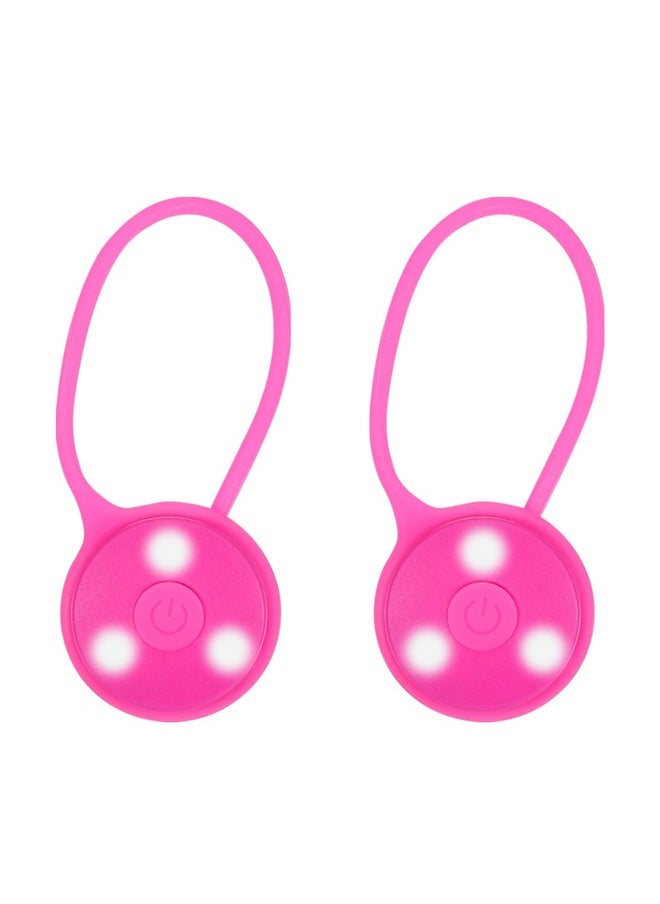Led Running Light 2 Pack Silicone Rope Bike Safety Light Running Lights For Runners Cycling Dog Walking Pink