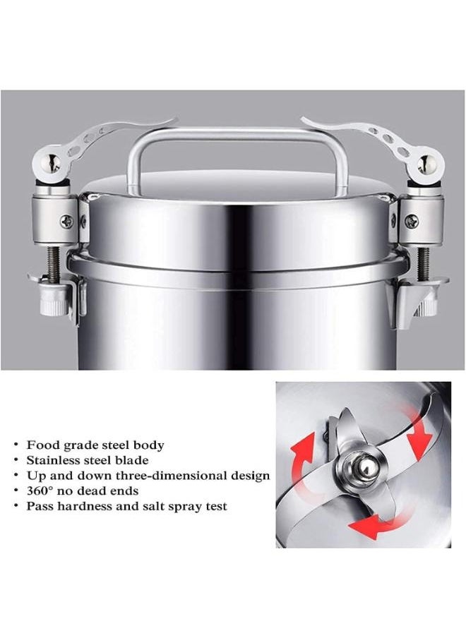 Silver Crest Stainless Steel Electric Cereal Grinder Cereal Grinder Powder Machine Herb Grinder Fast Speed Spice Mill Powder Machine for Kitchen Cereal, Coffee, Pepper, Beans, Nuts Spices