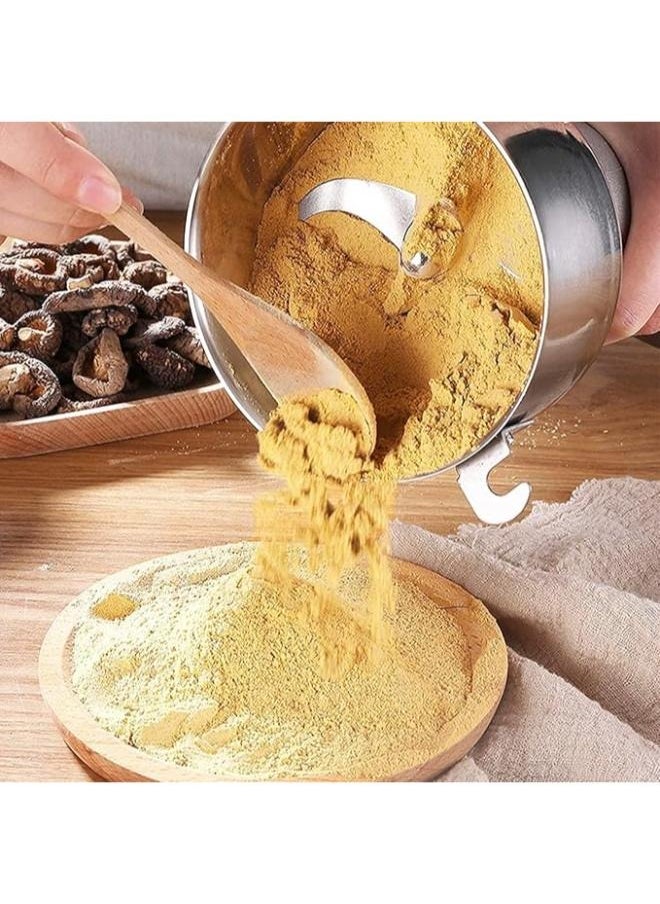 Silver Crest Stainless Steel Electric Cereal Grinder Cereal Grinder Powder Machine Herb Grinder Fast Speed Spice Mill Powder Machine for Kitchen Cereal, Coffee, Pepper, Beans, Nuts Spices