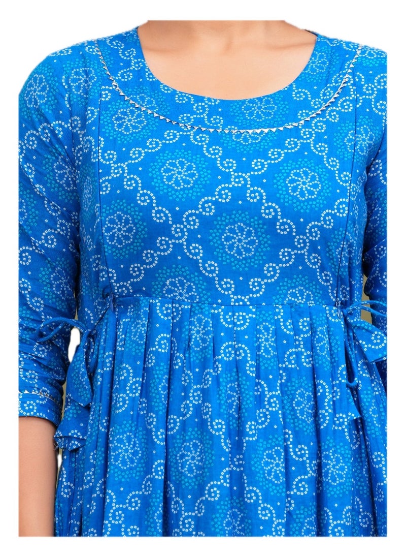 Zebees Cotton Maternity & Feeding Dress, Comfortable Fit, Concealed Zips