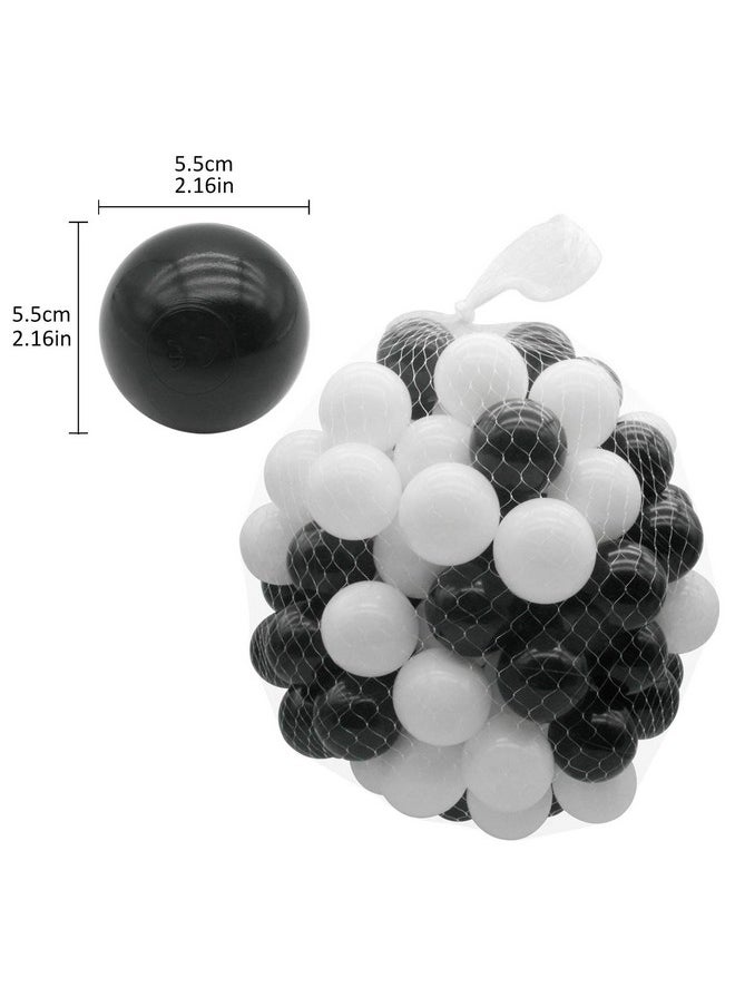 100 Ocean Ball (Ship From Usa) For Babies Kids Children Soft Ball Birthday Parties Events Playground Games Pool Black White