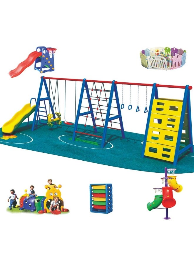 RBW TOYS Outdoor All in One Play Set. Adventure Toys. Play-Ground Toys Area Size 770x320x230cm.
