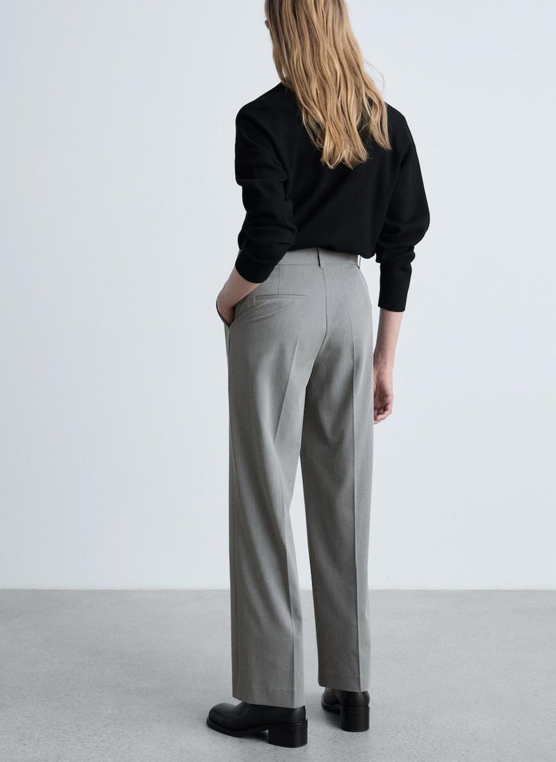 Casual Straight Mid-Rise Pants