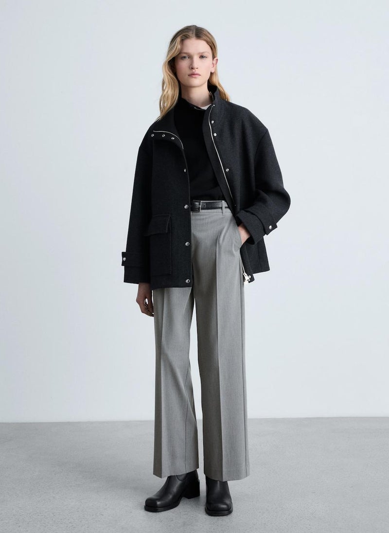 Casual Straight Mid-Rise Pants
