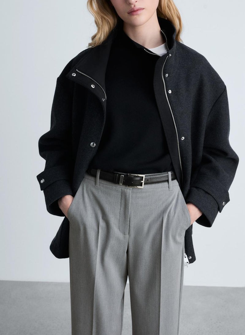 Casual Straight Mid-Rise Pants