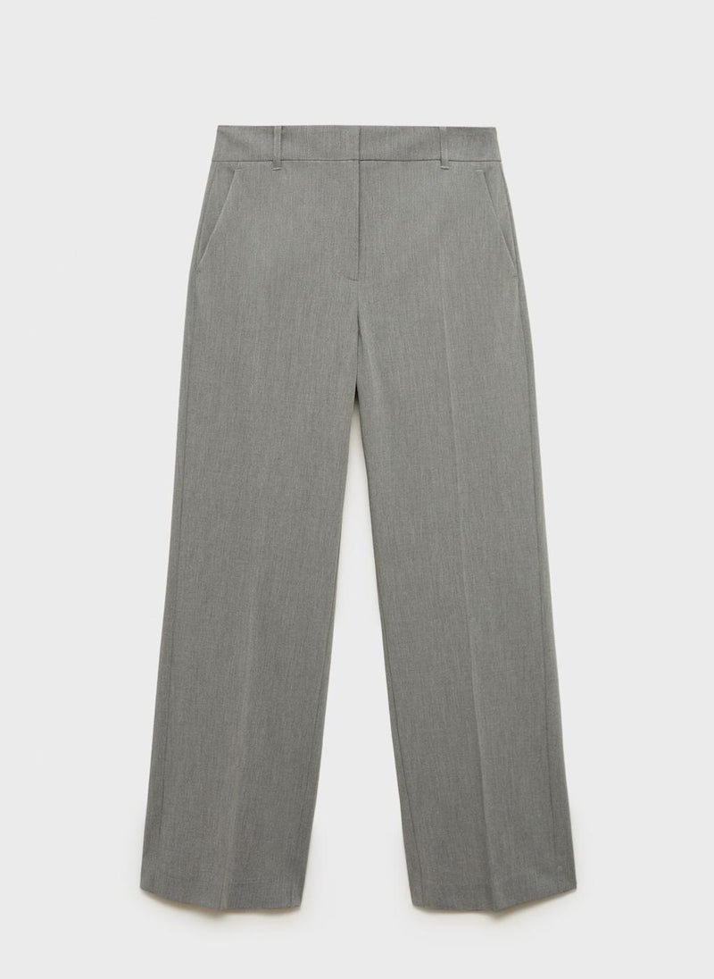Casual Straight Mid-Rise Pants