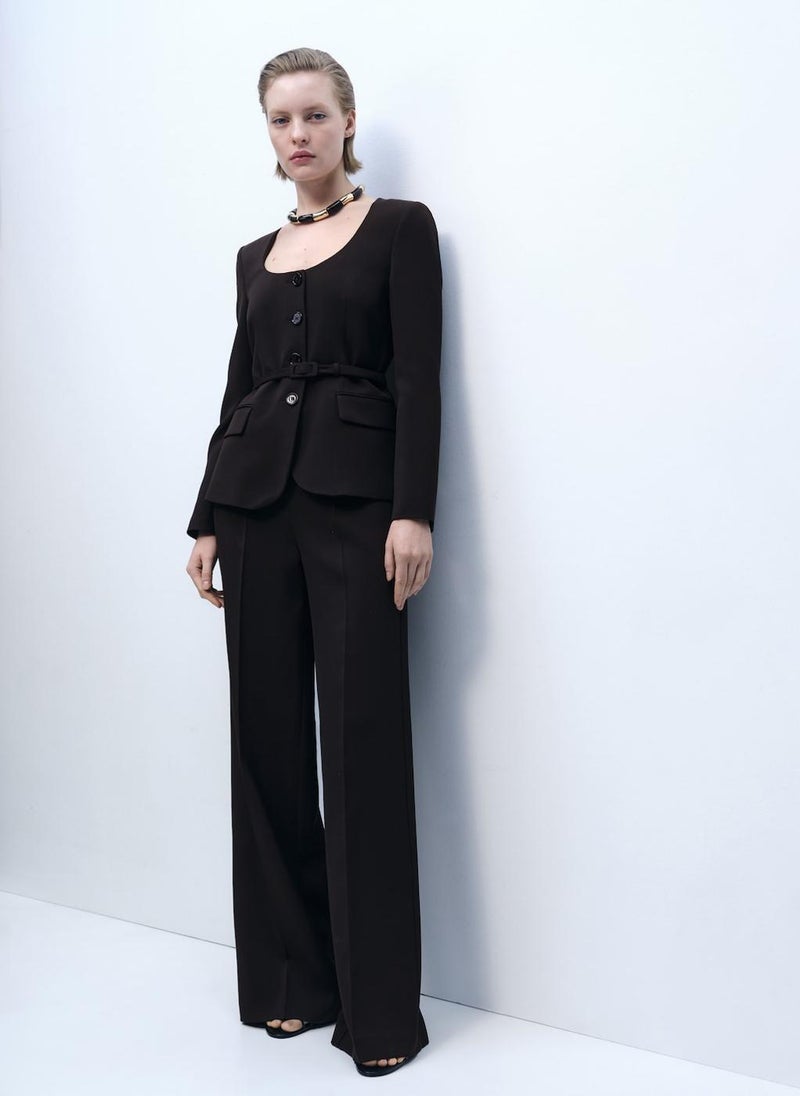 Straight Fit Suit Pants