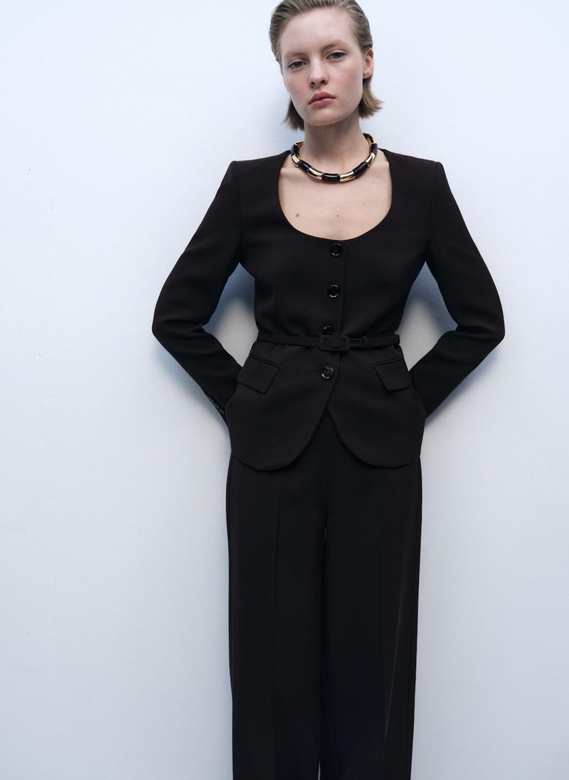 Straight Fit Suit Pants