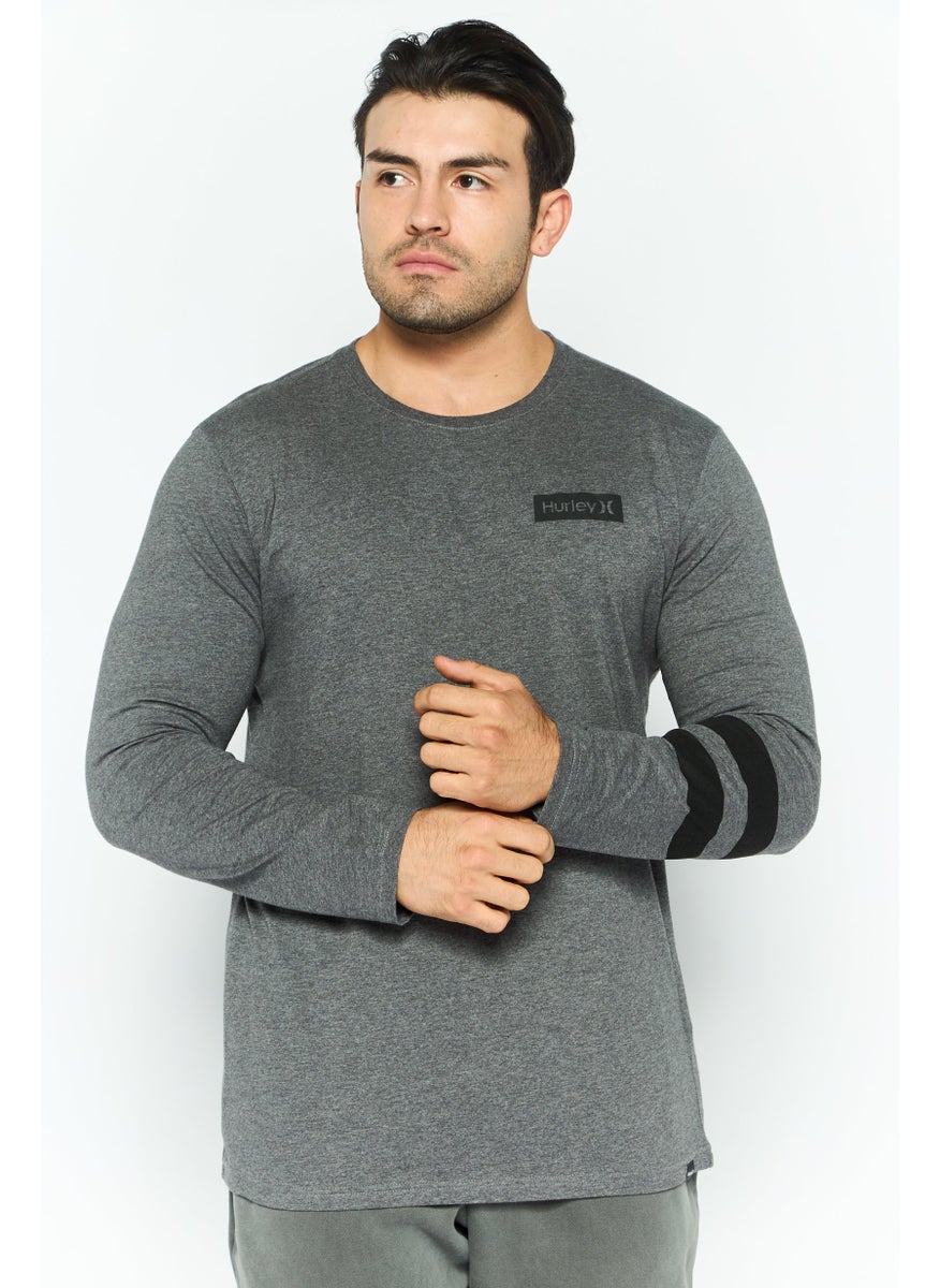 Men Sportswear Fit Long Sleeves Training T-Shirt, Grey Heather