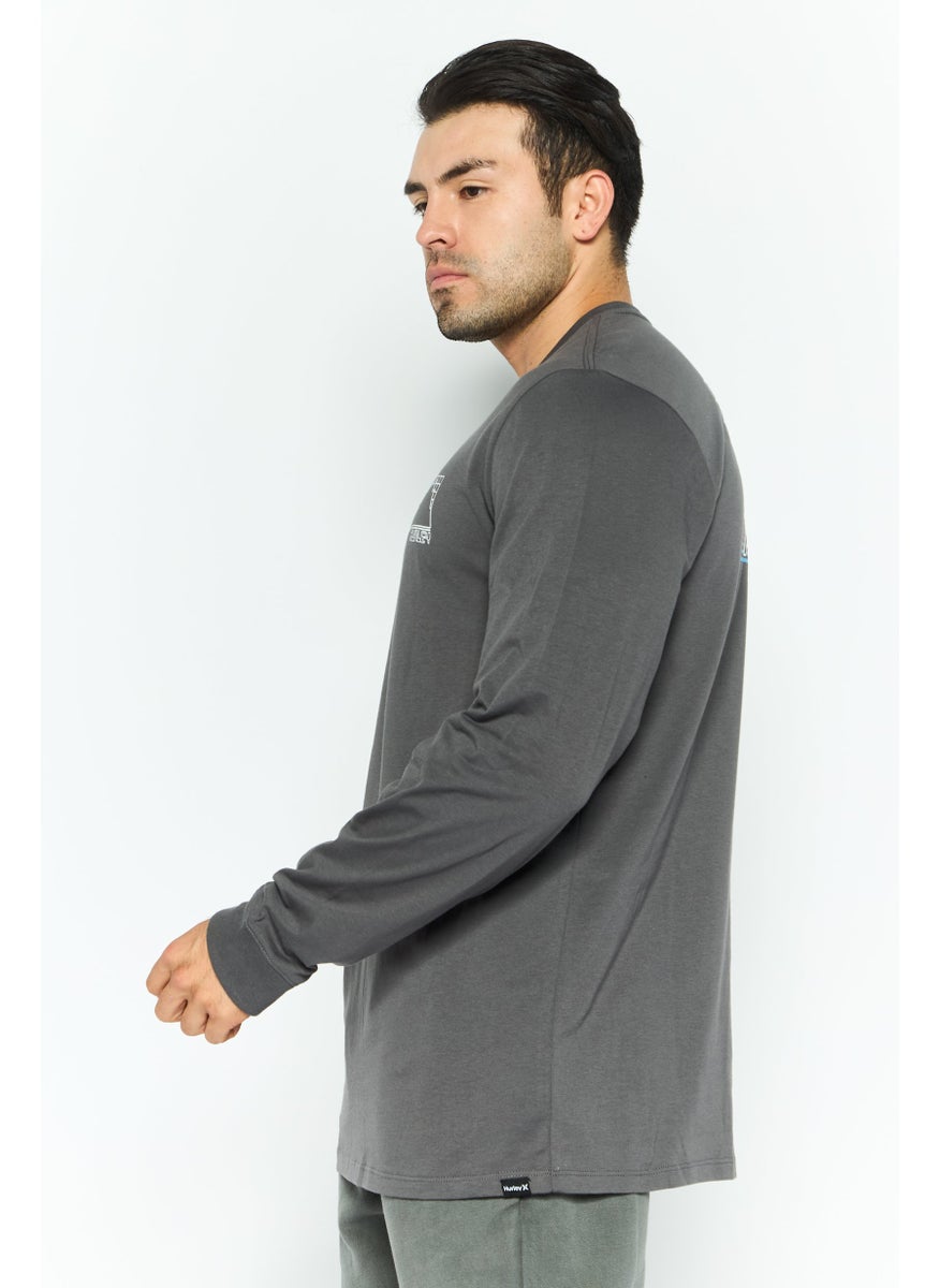 Men Sportswear Fit Long Sleeve Training T-Shirts, Grey