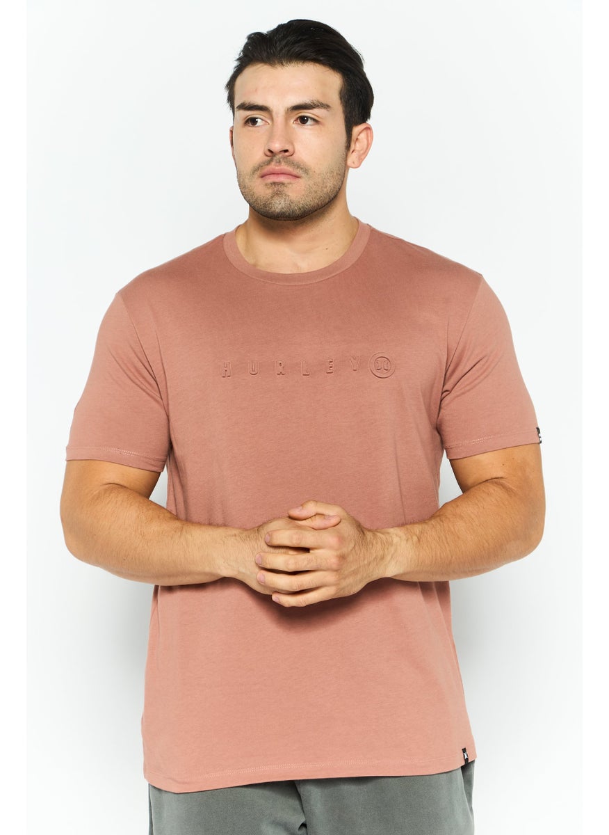 Men Sportswear Fit Short Sleeves Outdoors T-Shirt, Dusty Pink