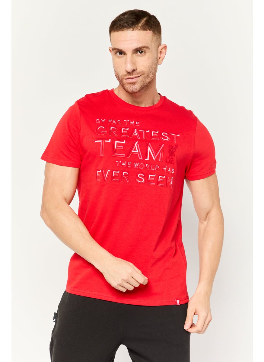 Men Sportswear Fit Short Sleeves Outdoor T-Shirt, Red