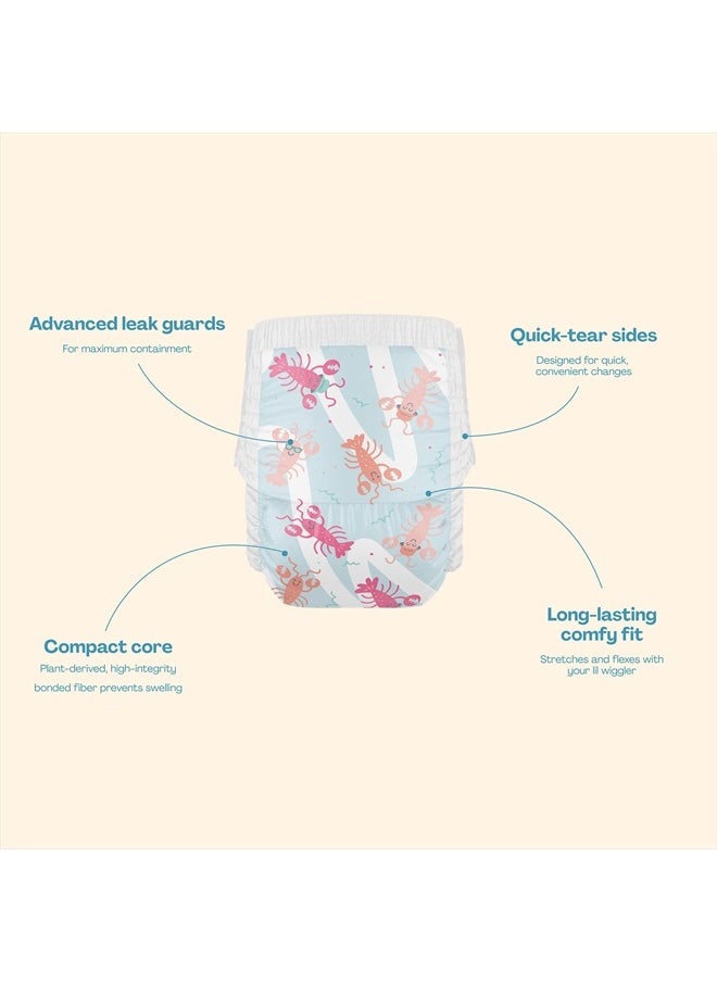 Premium Swim Diapers - Size S (16-28 lbs), Cute Extra-Bright Lobster Designs, 20 Count Jumbo Pack