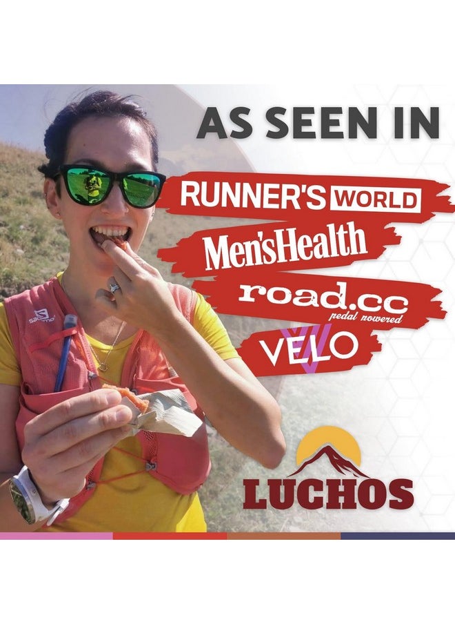 Luchos Natural High Energy Bars, Orange 10 Packs - High Carb Bars For Sports Endurance, Cycling & Workouts - Vegan & Gluten Free - Running Healthy Snack Bars - Nutrition Bars With Compostable Wrappers