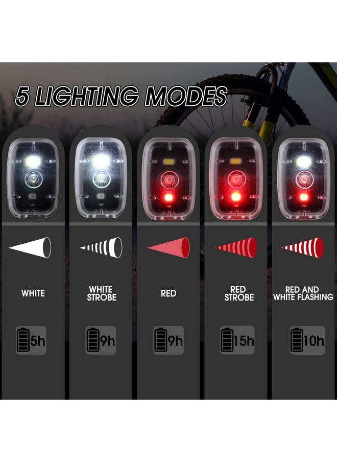 Led Safety Running Lights For Runners Usb Rechargeable Bike Rear Tail Light Clip On Strobe Running Lights With 5 Lighting Modes Blinking Walking Dog Lights For Night Cycling Hiking Kid Pet (6 Pieces)