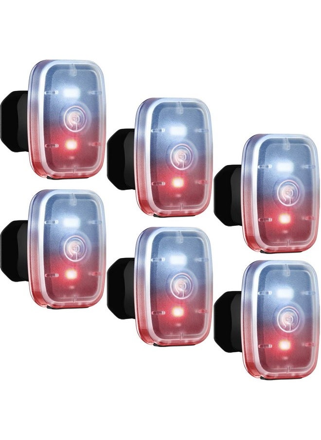 Led Safety Running Lights For Runners Usb Rechargeable Bike Rear Tail Light Clip On Strobe Running Lights With 5 Lighting Modes Blinking Walking Dog Lights For Night Cycling Hiking Kid Pet (6 Pieces)