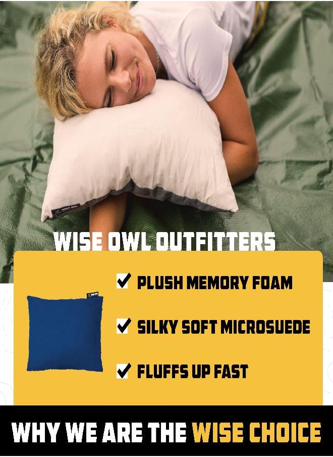 Owl Outfitters Camping Pillow - Travel Pillow, Camping Accessories For Backpacking And Travel - Compressible Memory Foam Pillow - Small/Medium