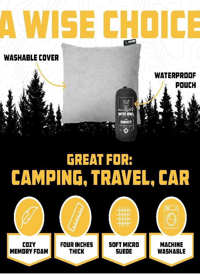 Owl Outfitters Camping Pillow - Travel Pillow, Camping Accessories For Backpacking And Travel - Compressible Memory Foam Pillow - Small/Medium