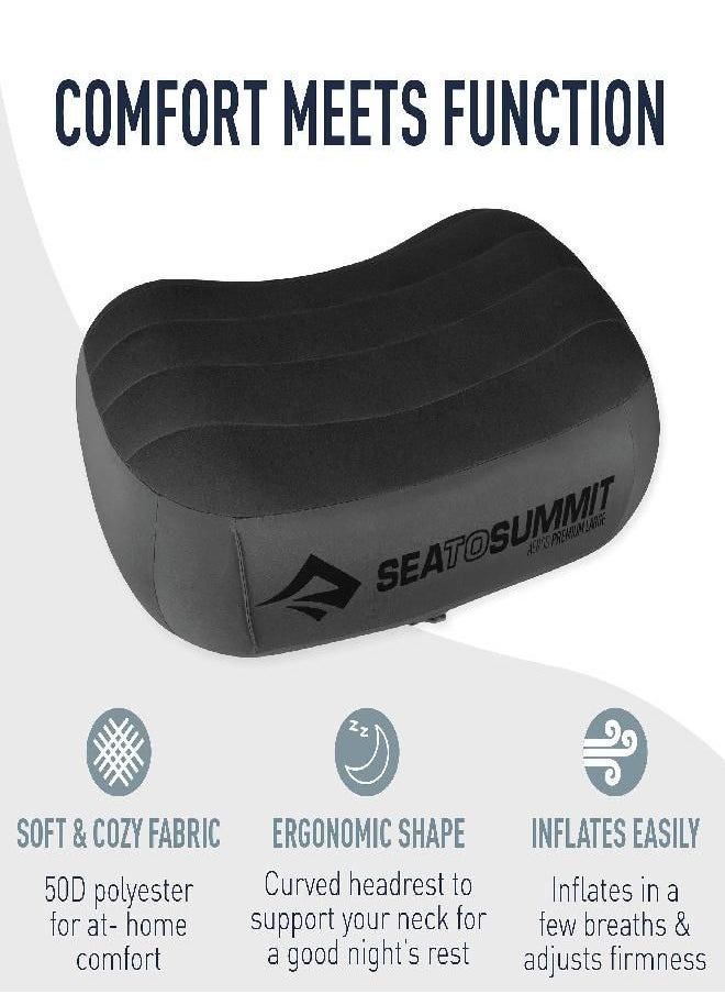 To Summit Aeros Premium Inflatable Travel Pillow, Large (16.5 X 11), Grey