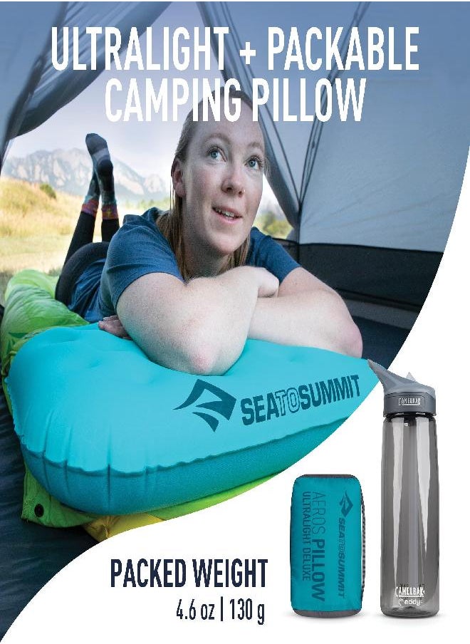 To Summit Aeros Ultralight Inflatable Camping And Travel Pillow, Deluxe (22 X 14), Aqua