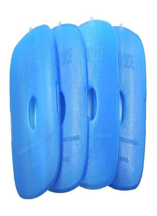 Ice Packs for Cooler Long Lasting Reusable Freezer Packs for Lunch Box, Lunch Bag, Cooler Bag for Work, School, Picnic, Camping, Fishing and More, Keep Beverages Foods Cold & Fresh, Set of 4, Blue