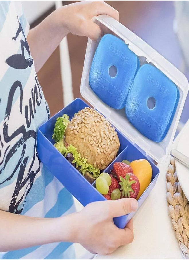 Ice Packs for Cooler Long Lasting Reusable Freezer Packs for Lunch Box, Lunch Bag, Cooler Bag for Work, School, Picnic, Camping, Fishing and More, Keep Beverages Foods Cold & Fresh, Set of 4, Blue