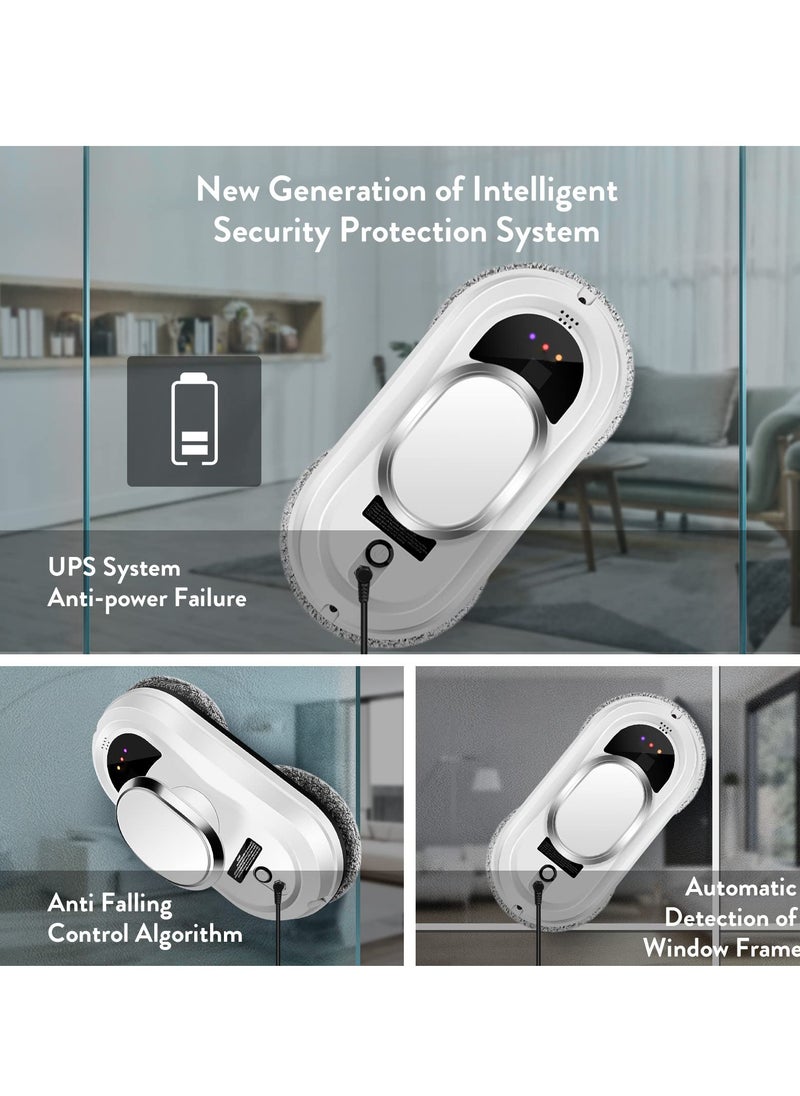Smart Window Cleaner Robot - 5600Pa Strong Suction, Remote Control - Cleans Windows, Tiles, Glass Doors