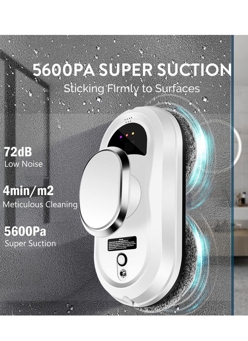 Smart Window Cleaner Robot - 5600Pa Strong Suction, Remote Control - Cleans Windows, Tiles, Glass Doors