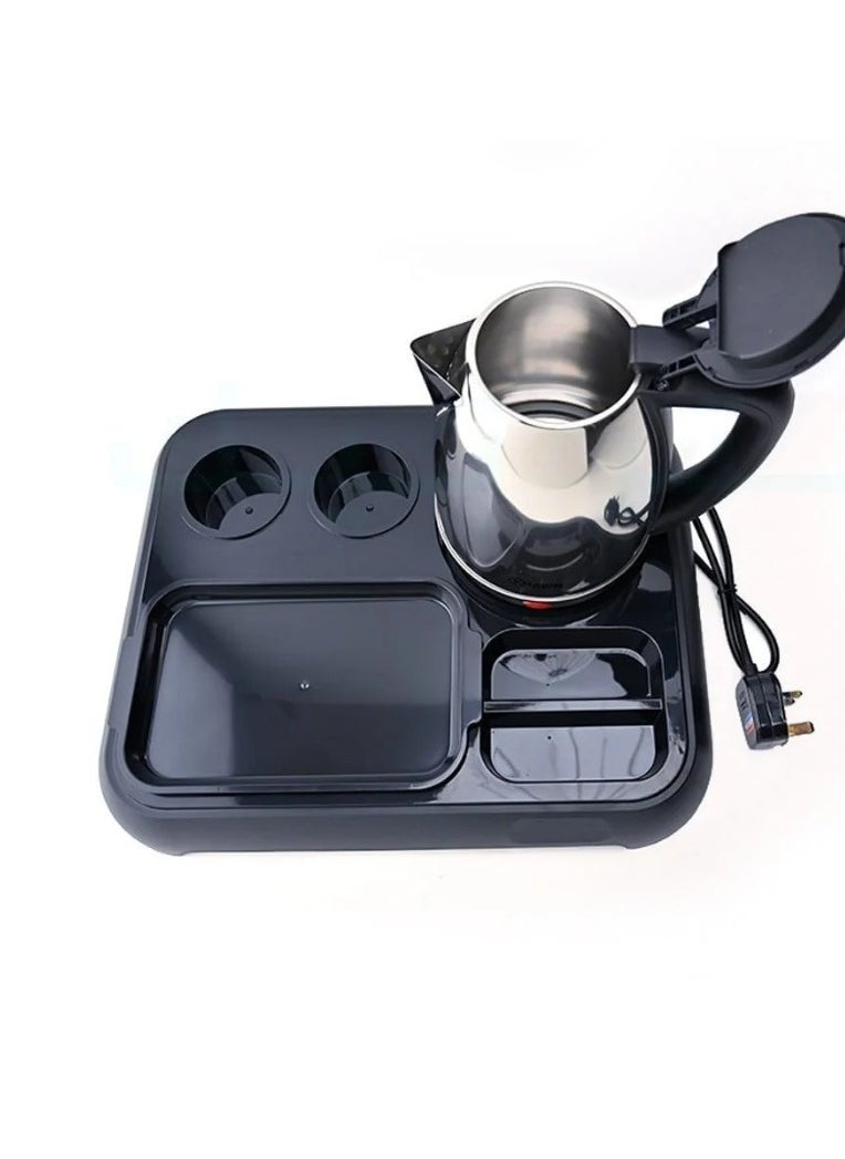 Electric Kettle Set, 1.2L – Compact Travel Kettle with 2 Ceramic Cups for Hotel or Home Use.