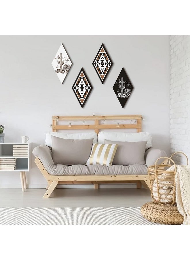 Cactus Wall Decor Aztec Wooden Sign Southwestern Farmhouse Home Wall Hangingnatural Themed Wall Decor Modern Plant Wall Art For Office Home Living Room Bathroom Housewarming Decor