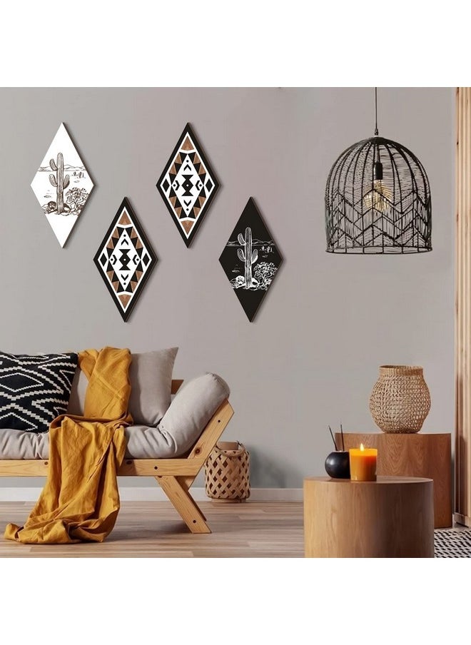 Cactus Wall Decor Aztec Wooden Sign Southwestern Farmhouse Home Wall Hangingnatural Themed Wall Decor Modern Plant Wall Art For Office Home Living Room Bathroom Housewarming Decor