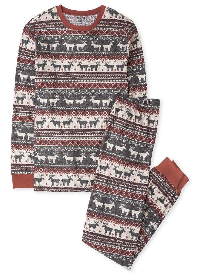The Children's Place Family Matching Christmas Holiday Pajamas Sets, Snug Fit 100% Cotton, Adult, Big Kid, Toddler, Baby, Harvest Fairisle, Large