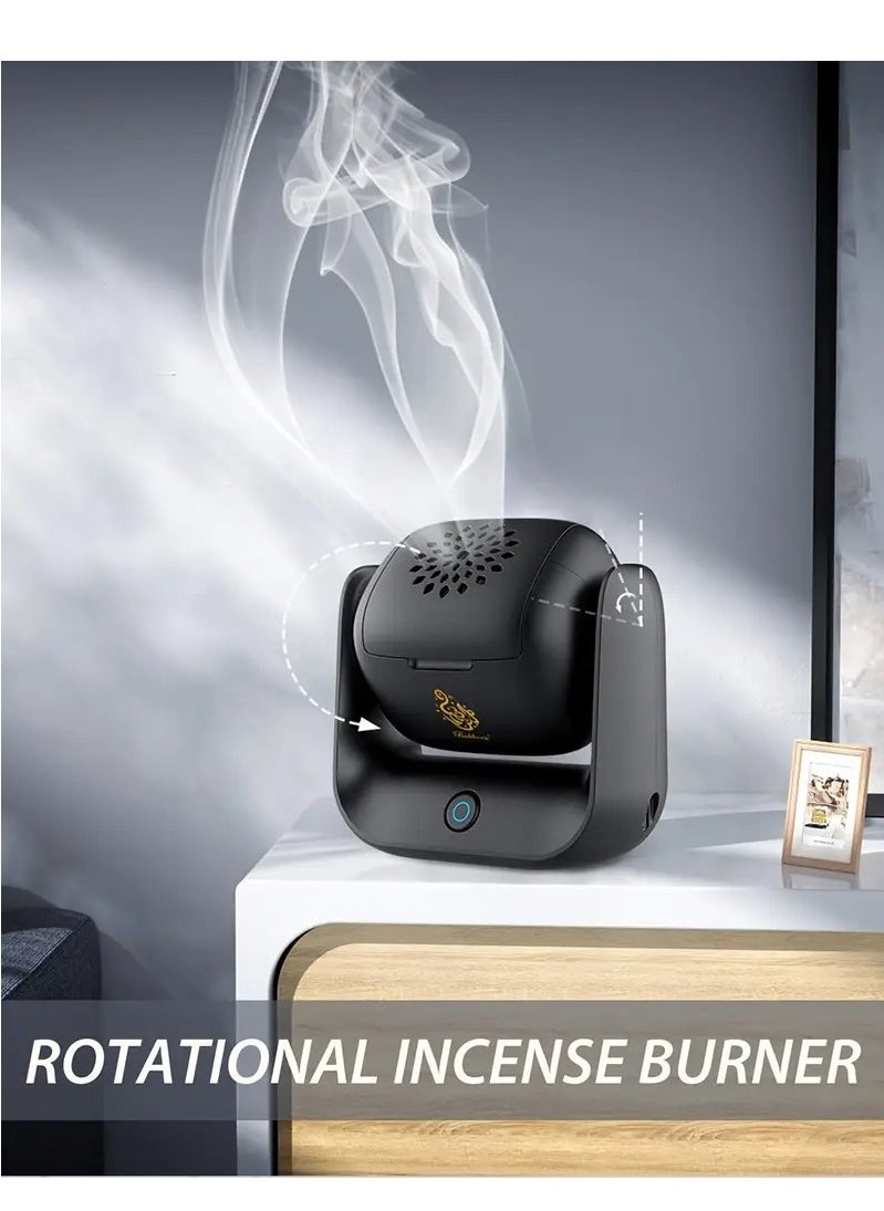 Rotatable Incense Burner 1500 mAh Battery Capacity Type-C Charging Port 700 °C Heating Temperature 2 Minutes Single Burning 90° Rotation LED Indicator