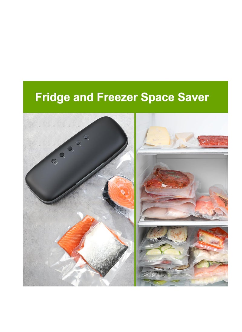Vacuum Sealer Machine, Automatic Food Vacuum Sealer, One-touch Sealing Vacuum Vac Pack Machine, Suitable for Sous Vide Cooking Dry & Moist Foods (Black)