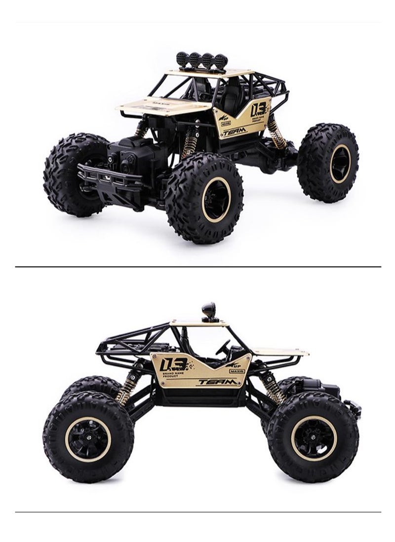 Alloy off-road 4x4 charging RC car high-speed bigfoot climbing racing climbing car suitable for 7+   26cm x 17cm x 13cm, black car