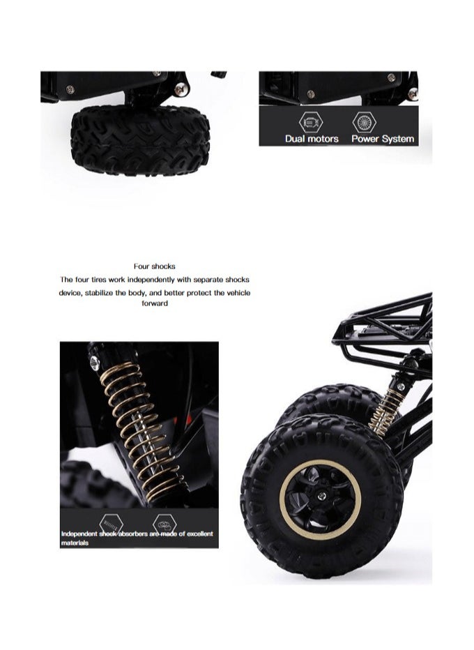 Alloy off-road 4x4 charging RC car high-speed bigfoot climbing racing climbing car suitable for 7+   26cm x 17cm x 13cm, silver car