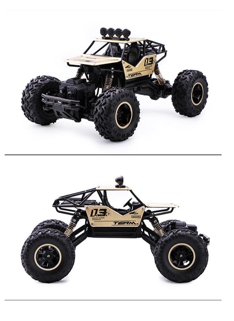 Alloy off-road 4x4 charging RC car high-speed bigfoot climbing racing climbing car suitable for 7+   26cm x 17cm x 13cm, silver car