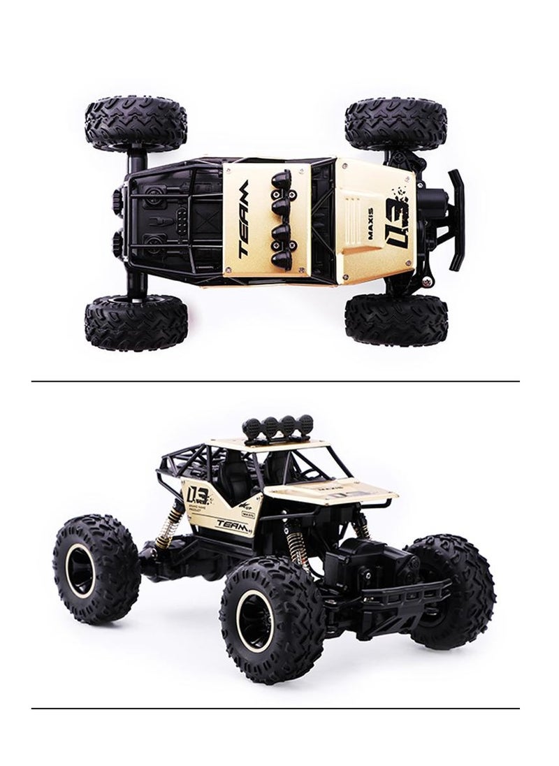 Alloy off-road 4x4 charging RC car high-speed bigfoot climbing racing climbing car suitable for 7+   26cm x 17cm x 13cm, silver car