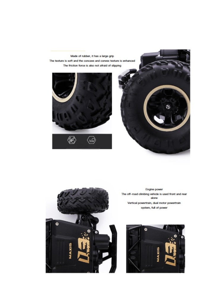 Alloy off-road 4x4 charging RC car high-speed bigfoot climbing racing climbing car suitable for 7+   26cm x 17cm x 13cm, silver car