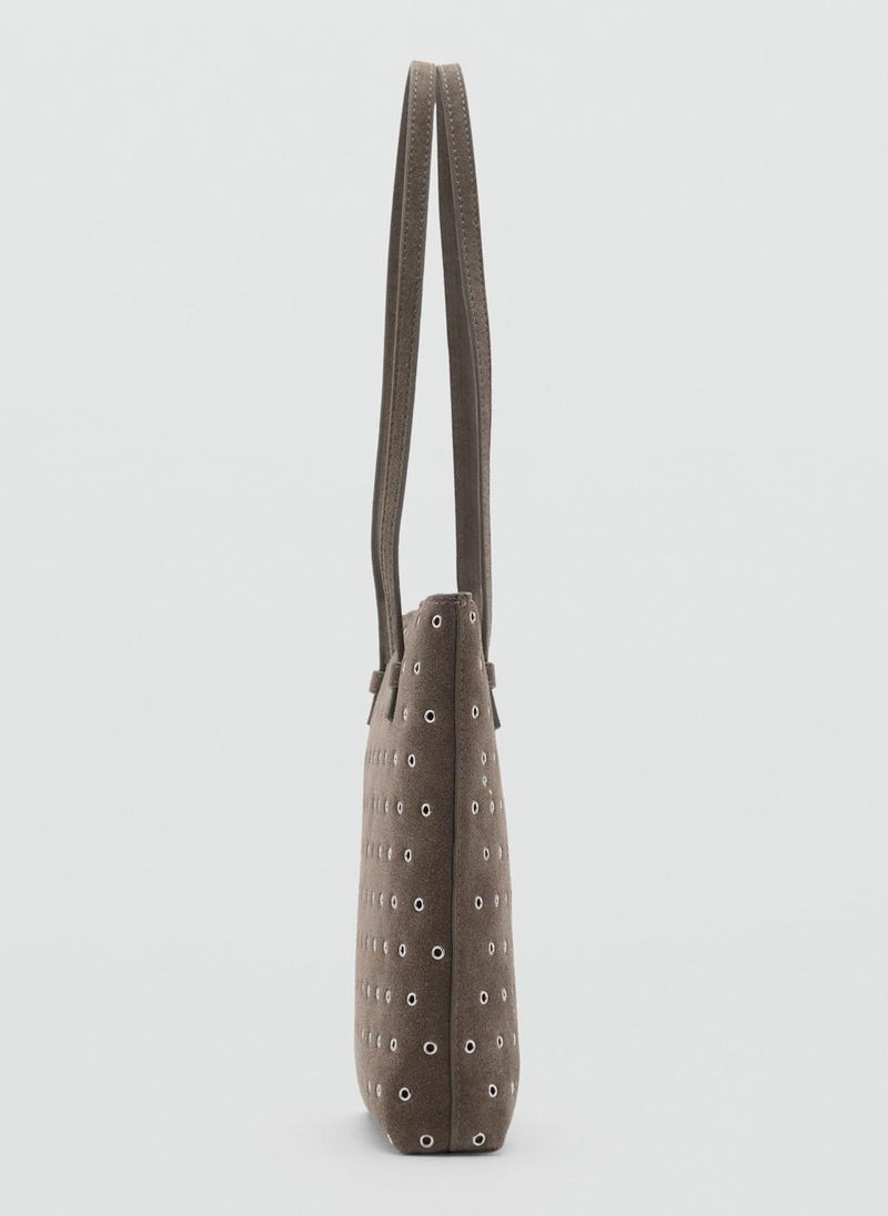 Die-Cut Leather Shopper Bag