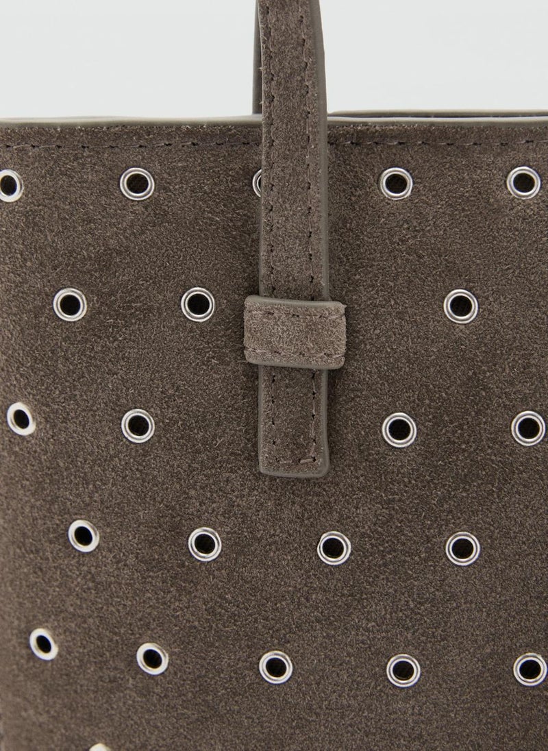 Die-Cut Leather Shopper Bag
