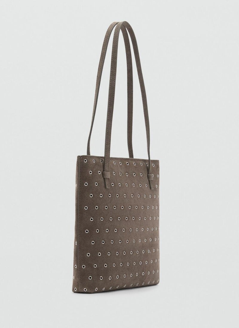 Die-Cut Leather Shopper Bag