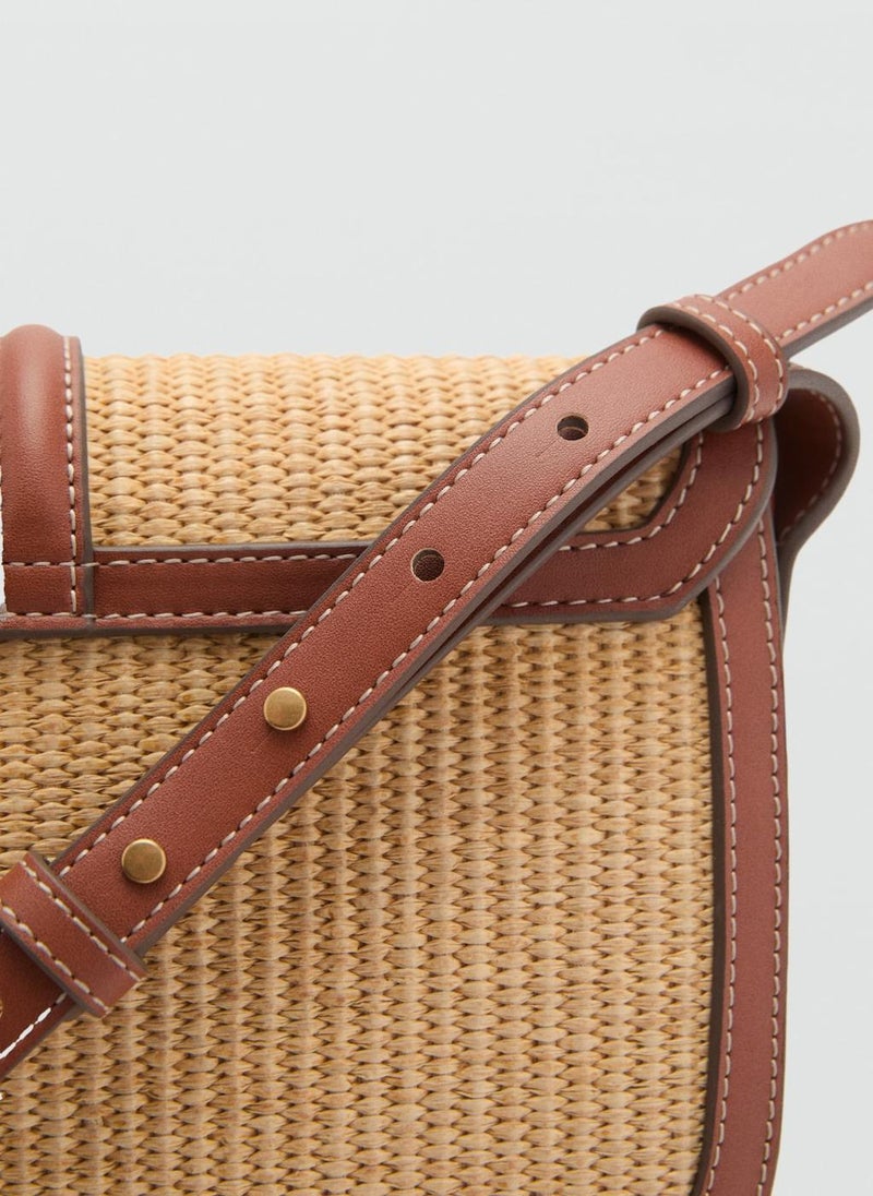Contrasting Canvas Shoulder Bag