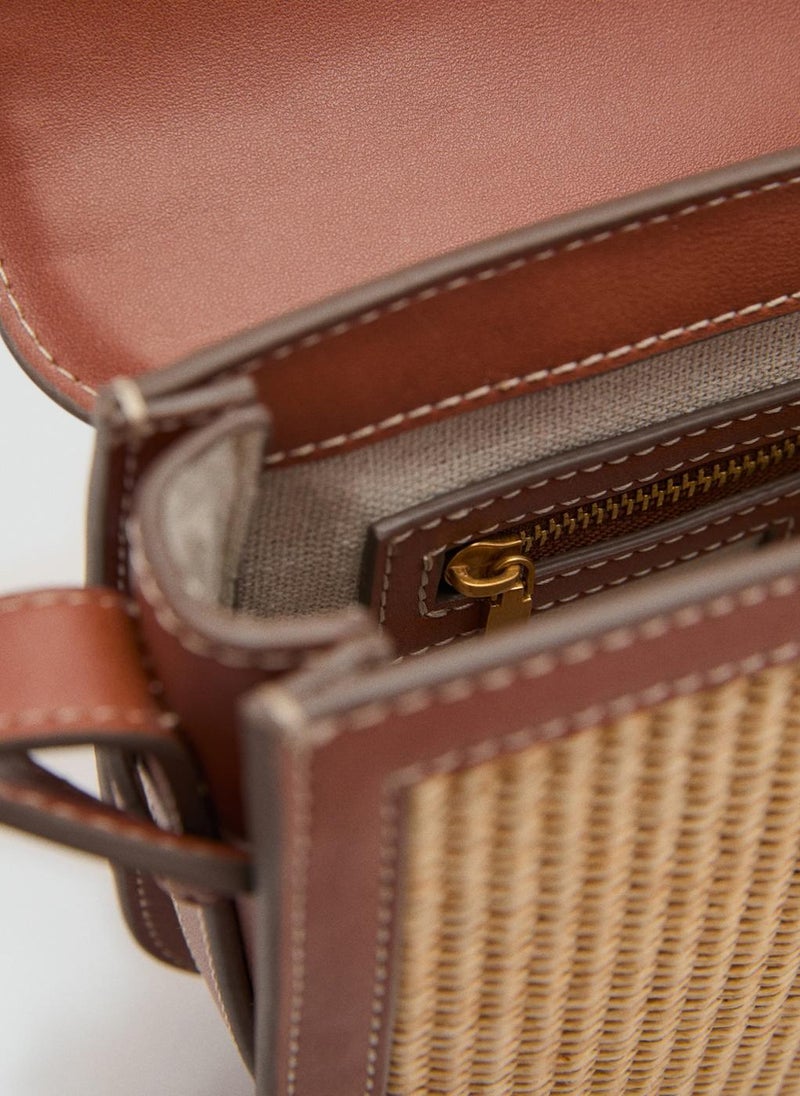 Contrasting Canvas Shoulder Bag