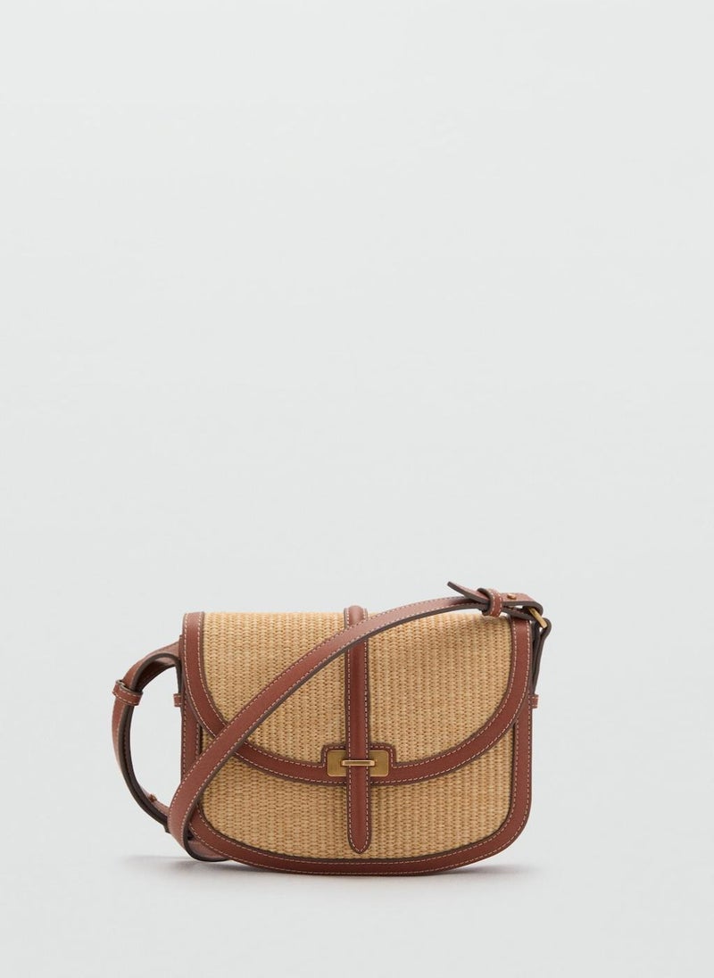 Contrasting Canvas Shoulder Bag