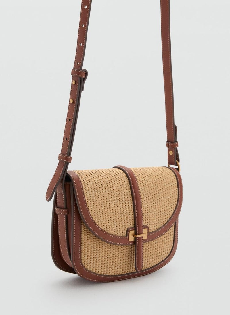 Contrasting Canvas Shoulder Bag