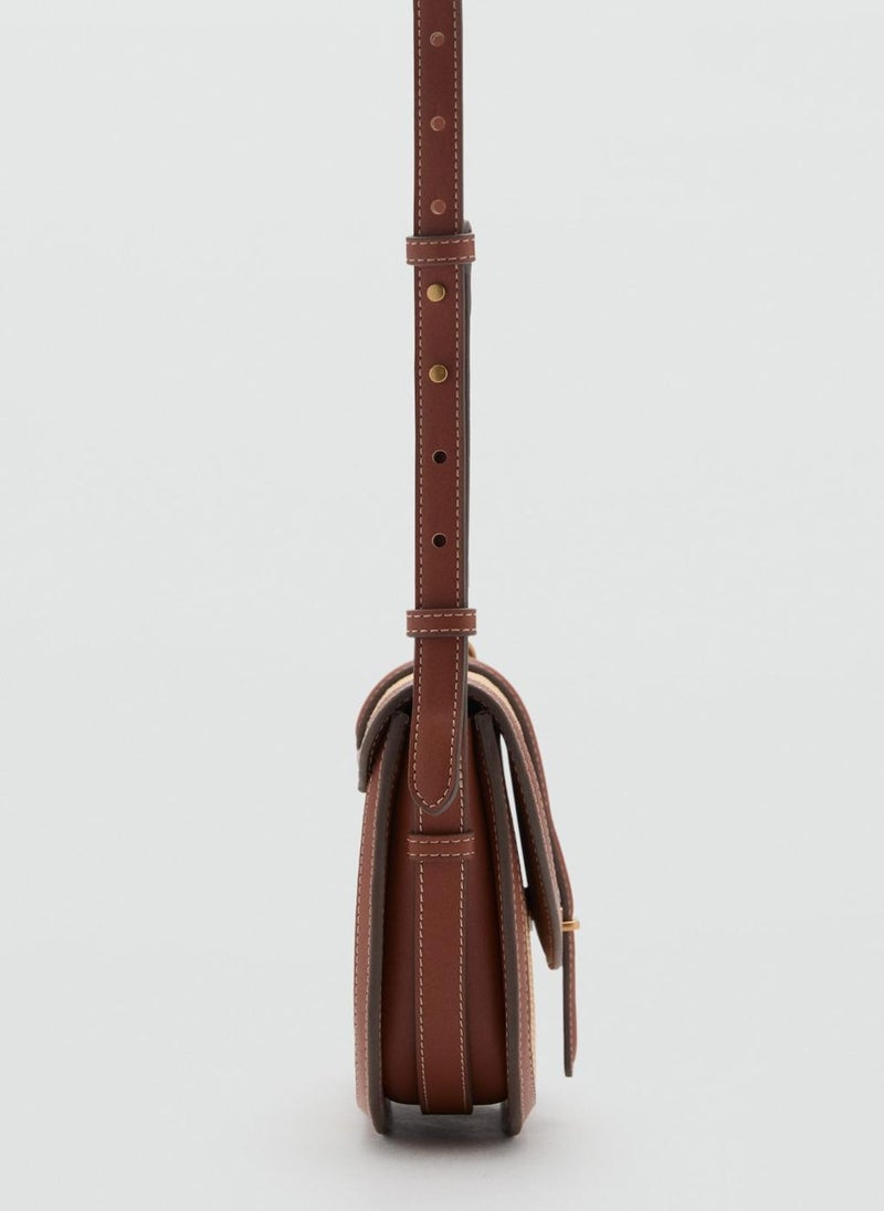 Contrasting Canvas Shoulder Bag